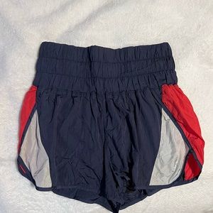 Way Home Navy Red White Colorblock Free People Movement Shorts! Size medium